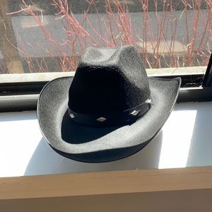 Cowgirl hat -black -one size -never worn